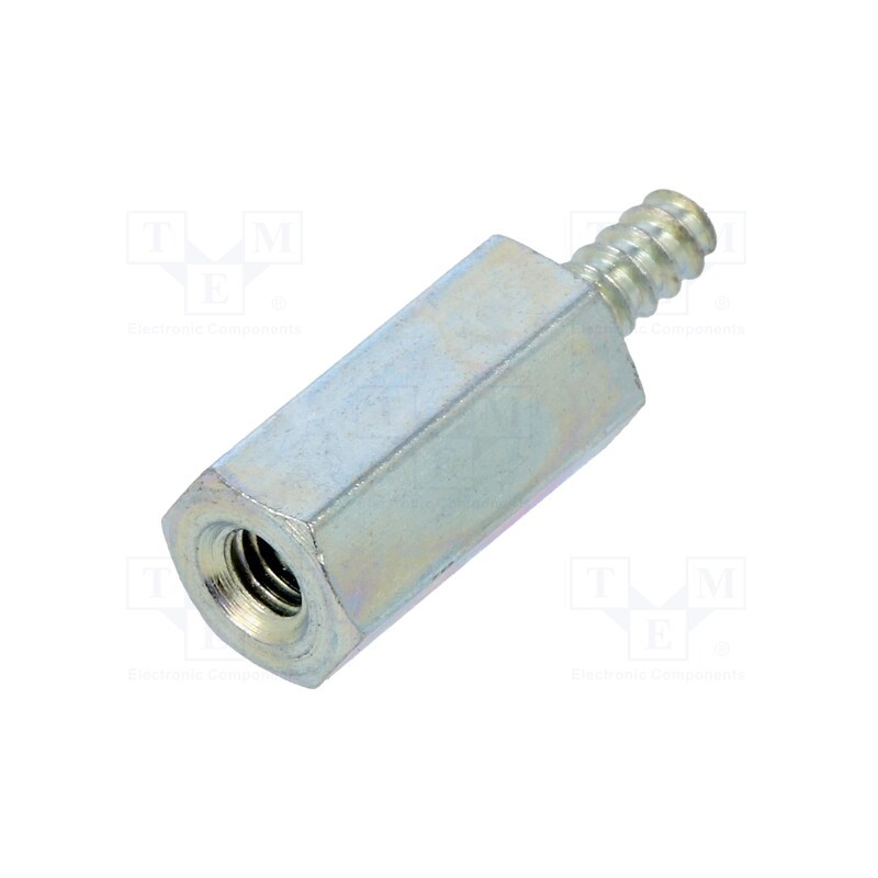 50 pcs : 222ST2.2X10 - Screwed spacer sleeve, 10mm, Int.thread: M2,5, Ext.thread: ST2,2