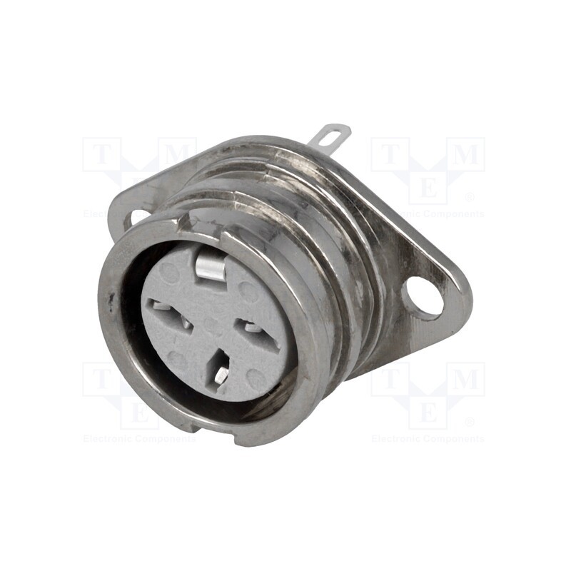 10 pcs : 593-0300 - Socket, DIN, female, PIN: 3, Layout: 180°, soldering, 34V, 2A, 10mΩ