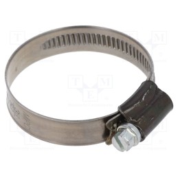 10 pcs : ST038 -AS - Worm gear clamp, W: 9mm, Clamping: 38÷50mm, steel, ST, W1, DIN 3017