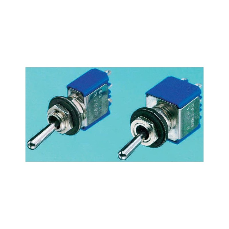 1 pcs - APEM Toggle Switch, Panel Mount, On-Off-On, SPDT, Solder Terminal