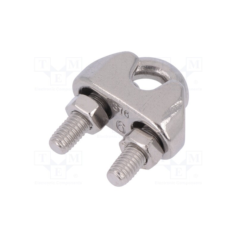 10 pcs : ZLK-5-A4 - Rope clamp wire, acid resistant steel A4, for rope, Ørope: 5mm