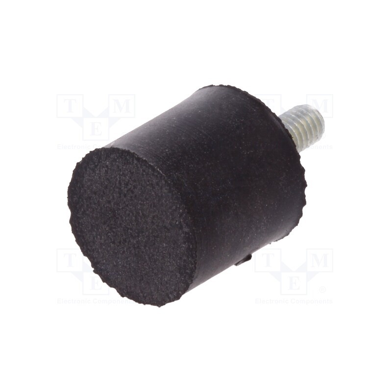 10 pcs : DVA.4-15-15-M4-10-70 - Vibroisolation foot, Ø: 15mm, H: 15mm, Shore hardness: 70±5, 151N