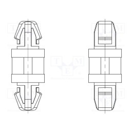50 pcs : 8G817V40403 - PCB distance, polyamide 66, L: 6mm, latch/latch, natural, UL94V-2