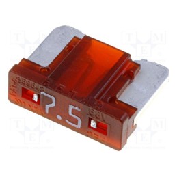 50 pcs : MINIVAL LOW PROFILE 7.5A - Fuse: fuse, 7.5A, 32VDC, automotive, MINIVAL LOW PROFILE