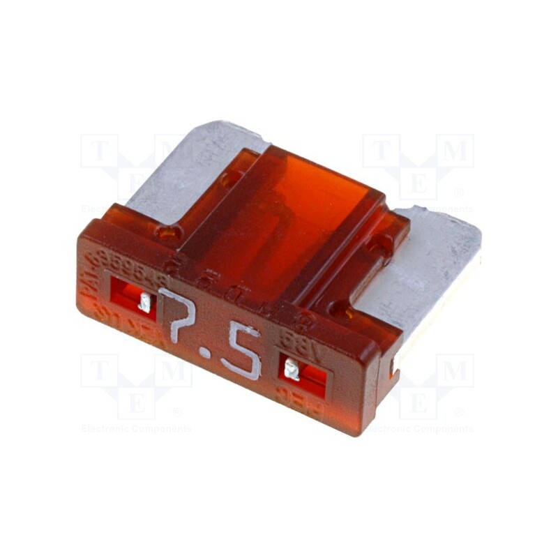 50 pcs : MINIVAL LOW PROFILE 7.5A - Fuse: fuse, 7.5A, 32VDC, automotive, MINIVAL LOW PROFILE