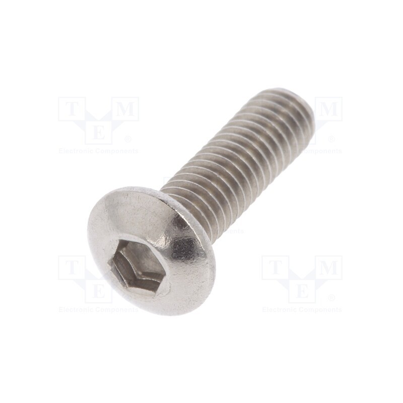 500 pcs : 1348728 - Screw, M3x10, 0.5, Head: button, hex key, HEX 2mm, ISO 7380