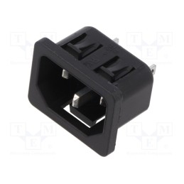 10 pcs : 6100.4125 - Connector: AC supply, socket, male, 10A, 250VAC, IEC 60320, C14 (E)