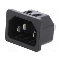 10 pcs : 6100.422 - Connector: AC supply, socket, male, 10A, 250VAC, IEC 60320, C14 (E)