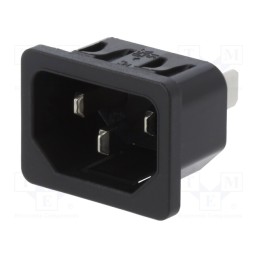 10 pcs : 6100.4312 - Connector: AC supply, socket, male, 10A, 250VAC, IEC 60320, C14 (E)
