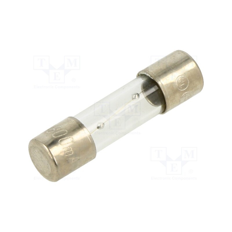 20 pcs : TSC-800MA - Fuse: fuse, time-lag, 800mA, 250VAC, glass, 5x20mm, brass, TSC, bulk