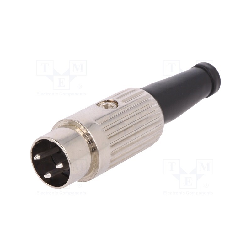 10 pcs : 610-0300 - Plug, DIN, male, PIN: 3, Layout: 180°, straight, for cable, soldering