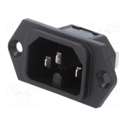 10 pcs : 6110.33 - Connector: AC supply, socket, male, 10A, 250VAC, IEC 60320, C16
