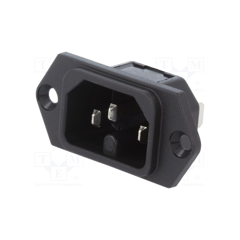 10 pcs : 6110.33 - Connector: AC supply, socket, male, 10A, 250VAC, IEC 60320, C16