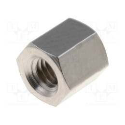 50 pcs : M30005.00.65 - Screwed spacer sleeve, 5mm, Int.thread: M3, brass, nickel