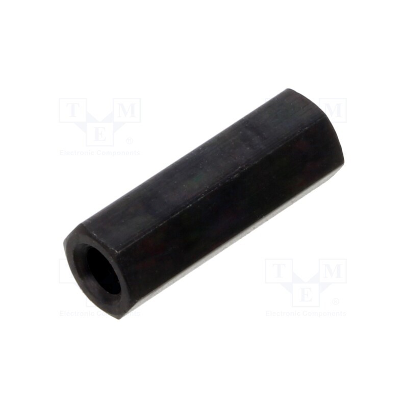 50 pcs : 113X15SW - Screwed spacer sleeve, 15mm, Int.thread: M3, hexagonal, brass