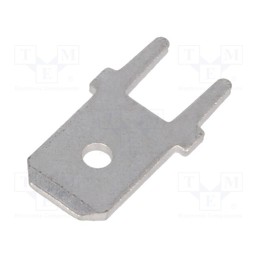 50 pcs : 61-1536-11/0031 - Terminal: flat, 6.3mm, 0.8mm, male, THT, brass, Overall len: 14mm