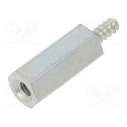 50 pcs : 222ST2.2X12 - Screwed spacer sleeve, 12mm, Int.thread: M2,5, Ext.thread: ST2,2