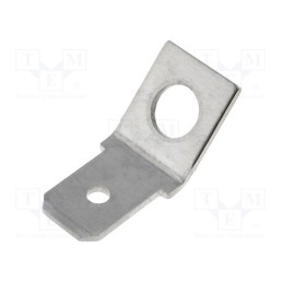 50 pcs : 61-2257-21/0030 - Terminal: flat, 6.3mm, 0.8mm, male, M4, screw, brass, angled 45°