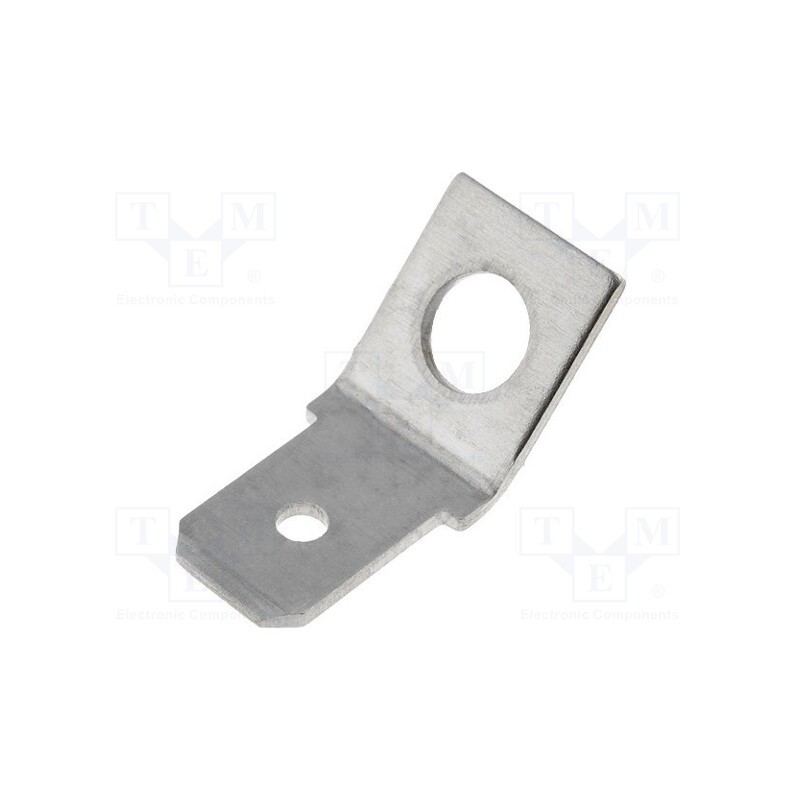 50 pcs : 61-2257-21/0030 - Terminal: flat, 6.3mm, 0.8mm, male, M4, screw, brass, angled 45°