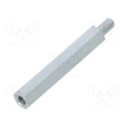 50 pcs : 223X30 - Screwed spacer sleeve, 30mm, Int.thread: M3, Ext.thread: M3, steel