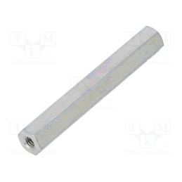 50 pcs : 122X35 - Screwed spacer sleeve, 35mm, Int.thread: M2,5, hexagonal, steel