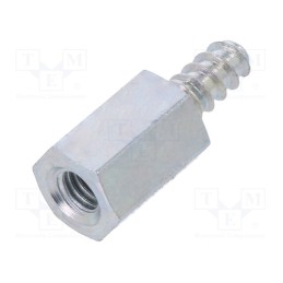 50 pcs : 224ST2.9X08 - Screwed spacer sleeve, 8mm, Int.thread: M3, Ext.thread: ST2,9