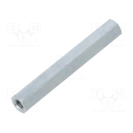 50 pcs : 123X35 - Screwed spacer sleeve, 35mm, Int.thread: M3, hexagonal, steel