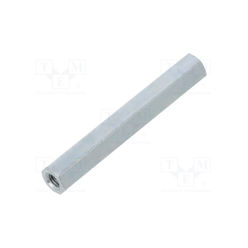 50 pcs : 123X35 - Screwed spacer sleeve, 35mm, Int.thread: M3, hexagonal, steel