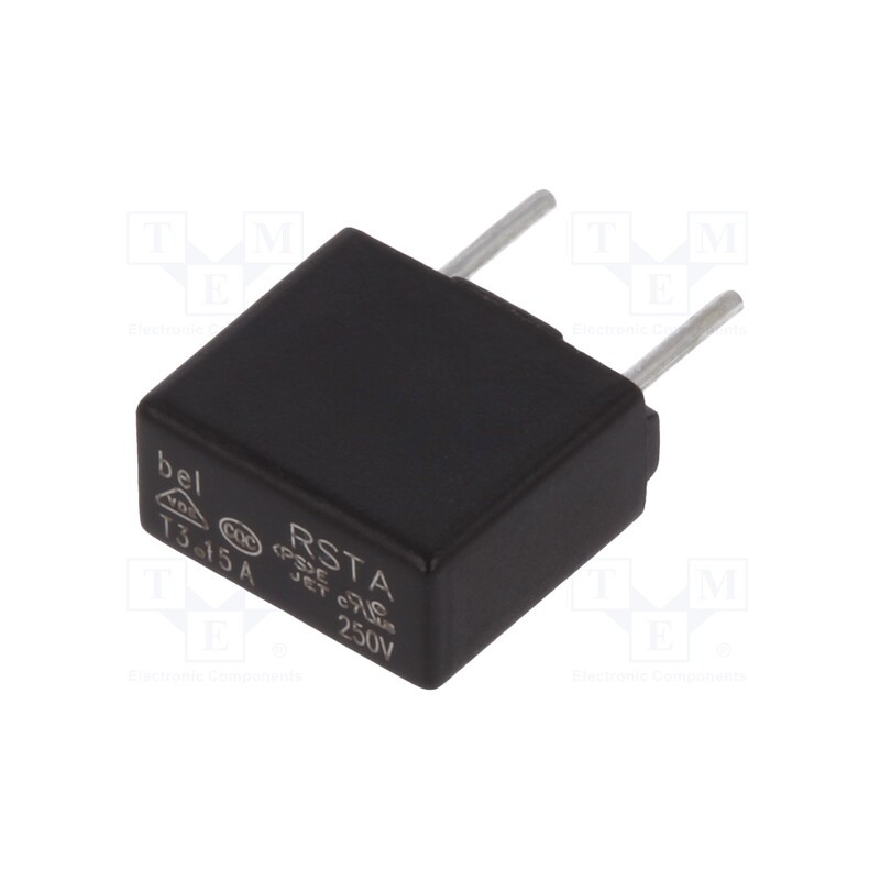 20 pcs : 0697A3150-01 - Fuse: fuse, time-lag, 3.15A, 250VAC, 63VDC, 8.4x4x7.8mm, RSTA, bag