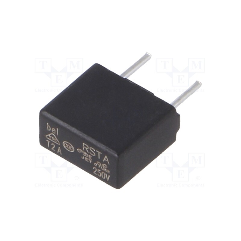 20 pcs : 0697A2000-01 - Fuse: fuse, time-lag, 2A, 250VAC, 63VDC, 8.4x4x7.8mm, RSTA, bag