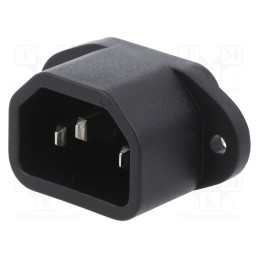 10 pcs : 6162.0043 - Connector: AC supply, socket, male, 10A, 250VAC, IEC 60320, C14 (E)