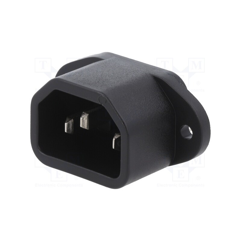 10 pcs : 6162.0043 - Connector: AC supply, socket, male, 10A, 250VAC, IEC 60320, C14 (E)