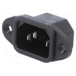 10 pcs : 6162.0046 - Connector: AC supply, socket, male, 10A, 250VAC, IEC 60320, C14 (E)