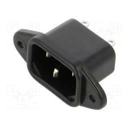 10 pcs : 6162.0047 - Connector: AC supply, socket, male, 10A, 250VAC, IEC 60320, C14 (E)