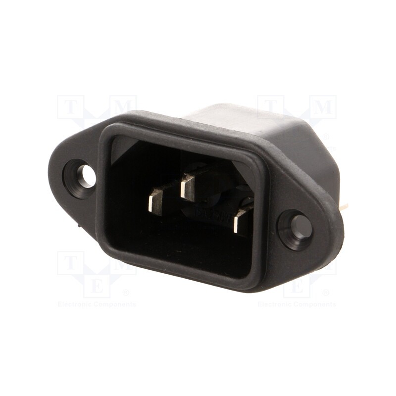 10 pcs : 6162.0054 - Connector: AC supply, socket, male, 10A, 250VAC, IEC 60320, C14 (E)