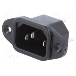 10 pcs : 6162.0058 - Connector: AC supply, socket, male, 10A, 250VAC, IEC 60320, C14 (E)
