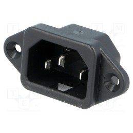 10 pcs : 6162.0157 - Connector: AC supply, socket, male, 10A, 250VAC, IEC 60320, 6061
