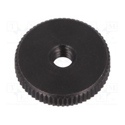 10 pcs : DIN 467-M4 - Knob, Ø: 16mm, Int.thread: M4, H: 4mm, steel, DIN 467, knurled