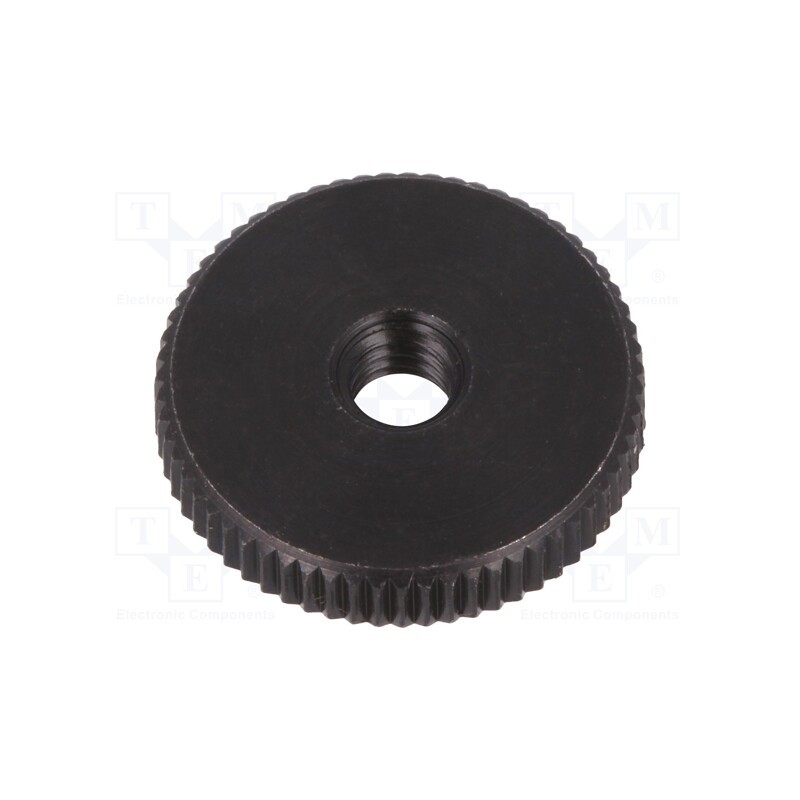 10 pcs : DIN 467-M4 - Knob, Ø: 16mm, Int.thread: M4, H: 4mm, steel, DIN 467, knurled