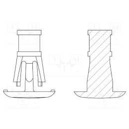 50 pcs : 8G820V41777 - Assembly stud, polyamide 66, L: 15.9mm, snap fastener, natural