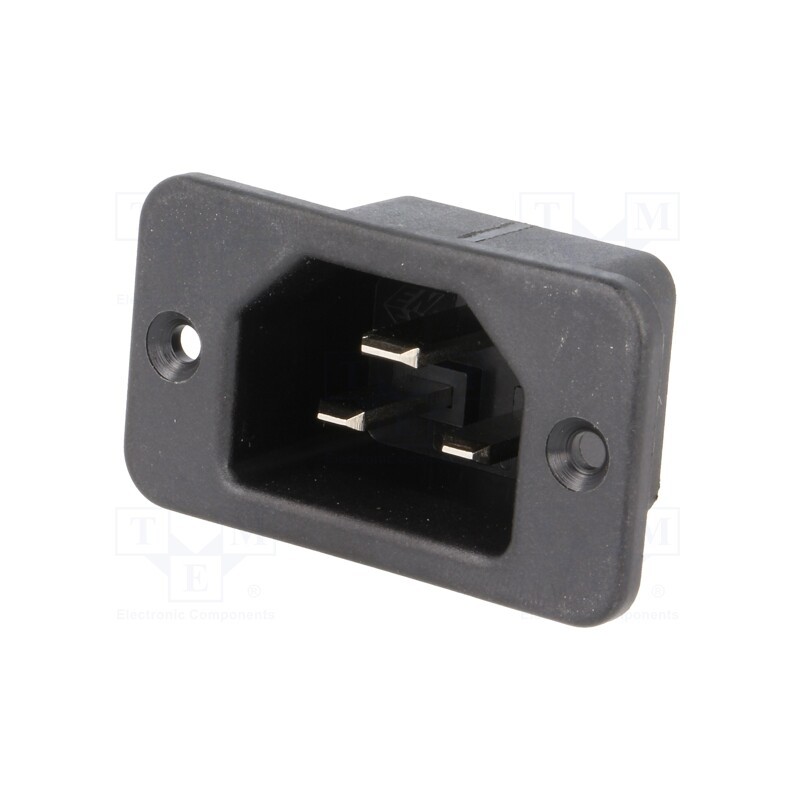 10 pcs : 6173.0003 - Connector: AC supply, socket, male, 16A, 250VAC, IEC 60320, C22