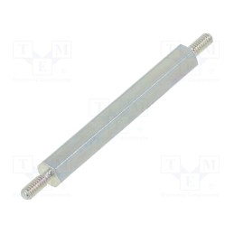 50 pcs : 421X30 - Screwed spacer sleeve, 30mm, Ext.thread: M2, hexagonal, steel