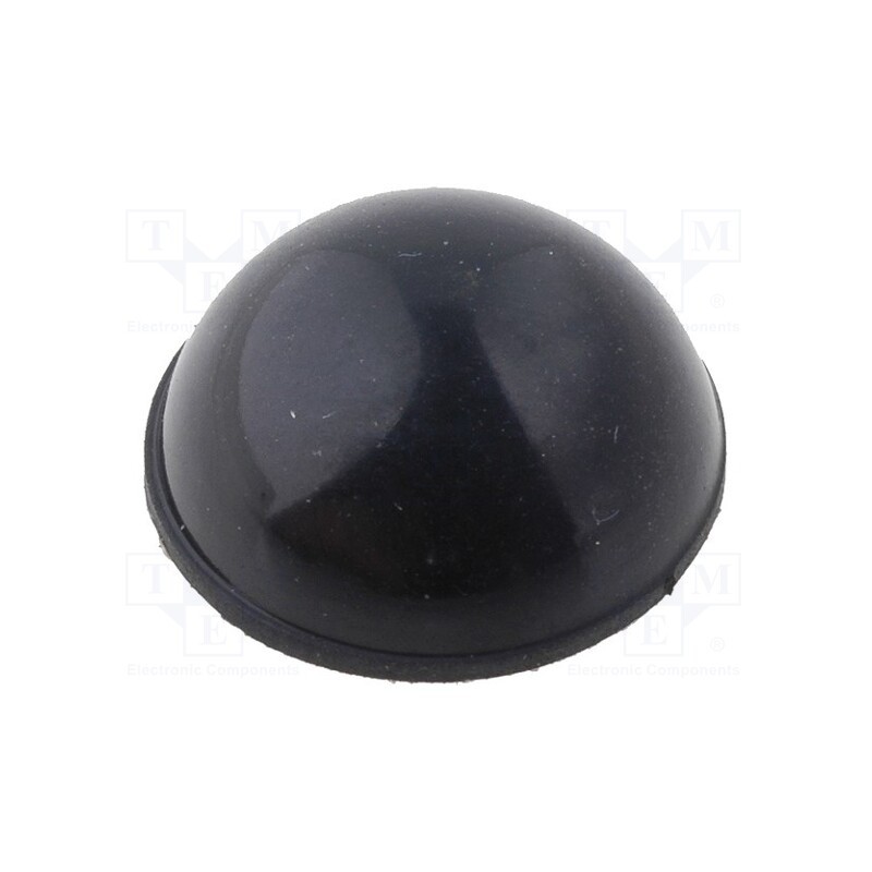 50 pcs : RF-006 - Self-adhesive foot, black, rubber, A: 15.9mm, B: 8mm