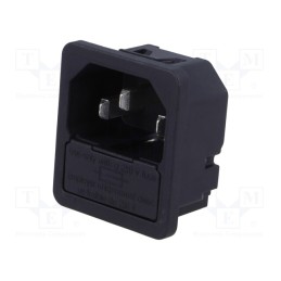 10 pcs : 6200.4115 - Connector: AC supply, socket, male, 10A, 250VAC, IEC 60320, C14 (E)