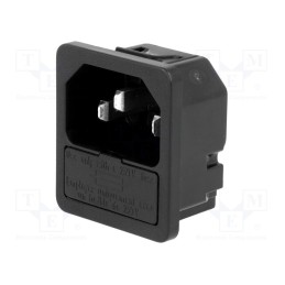 10 pcs : 6200.412 - Connector: AC supply, socket, male, 10A, 250VAC, IEC 60320, C14 (E)