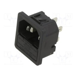 10 pcs : 6200.422 - Connector: AC supply, socket, male, 10A, 250VAC, IEC 60320, C14 (E)