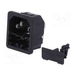 10 pcs : 6200.4225 - Connector: AC supply, socket, male, 10A, 250VAC, IEC 60320, C14 (E)