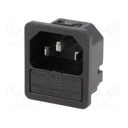 10 pcs : 6200.432 - Connector: AC supply, socket, male, 10A, 250VAC, IEC 60320, C14 (E)