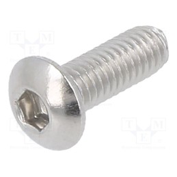 500 pcs : M3X8/ISO7380-1-A2 - Screw, M3x8, 0.5, Head: button, hex key, HEX 2mm, ISO 7380-1