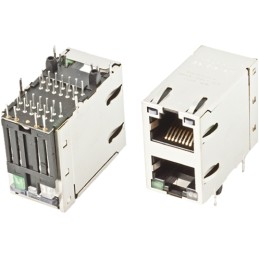 1 pcs - Bel-Stewart MagJack Series Female RJ45 Connector, Through Hole, STP Shield